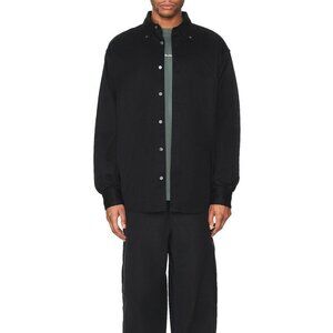 ACNE STUDIOS Odrox Cotton Twill Overshirt in Black 50 New Mens Shacket